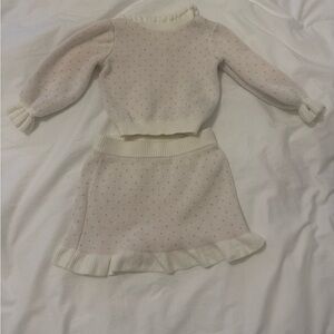 Cream Knit Sweater and Skirt Set